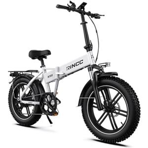 RINCC Bici Elettrica Pieghevole, Bicicletta Elettrica da 48V 15Ah Batteria, Autonomia di 80-100 Km,20×4.0 Fat Bike 7 Velocità da per Ogni Terreno,Telaio in lega di alluminio,R200