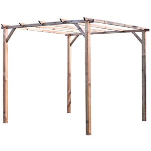 VERDELOOK Gazebo a pergola in Legno Senza Copertura, 3x3 m per arredo Esterni e Giardino