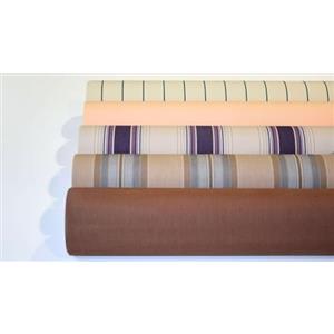 TENDAGGIMANIA Telo Ricambio Tenda da Sole per Esterno Confezionato su Misura - Completo di Tondini in Gomma, Bordi Laterali e Volant - Personalizzabile - Colore Pesca Rigato G 421