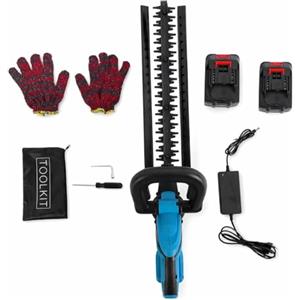 DE ROSA SHOP Tagliasiepi a Batteria 600W Senza Fili, Lama Acciaio 52 cm Doppia Azione, Tosasiepi Elettrico per Giardino, con 2 Batterie e Caricatore Inclusi Professionale