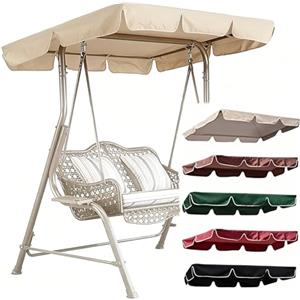 Generic Tettuccio di Ricambio per Dondolo, Impermeabile e Parasole per Dondolo 2-3 Posti da Portico, Copertura per Dondolo da Giardino(Beige,142x120cm/56x47.2in)