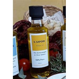 Il Sapore Olio Extravergine d'Oliva Italiano Infuso con Aglio, 100% Puro