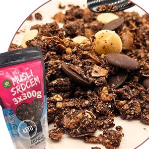 CRUNCHOLOGY Keto Granola Senza Zucchero - Granola Cioccolato, Low Carb Musli, Glutenfree | Cereali Senza Glutine | Muesli Senza Zucchero | Paleo Chetogenico confezione 3x300g