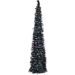 Totò Piccinni Albero di Natale POP UP slim artificiale con apertura semplice e veloce salvaspazio (Verde (Luce Fredda), 150 Cm (90 Led))