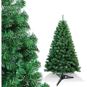 Randaco Albero di Natale artificiale, 120 cm, con 200 rametti, in PVC ignifugo, decorazione natalizia, verde