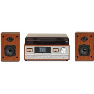 Denver Sistema Giradischi Stereo DENVER MRD-52DARKWOOD. Ricevitore Radio Digitale DAB+/ FM, Lettore CD, Aux-In. Volume 2x5W.