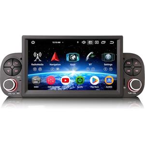 Erisin 7 pollici 8-Core 4GB+64GB Android 16 Autoradio 1 Din con Schermo per Fiat Panda 2013-2020 Supporto GPS Navigatore CarPlay Android Auto Bluetooth WiFi 4G DAB+ OBD USB FM Schermo tattile Canbus