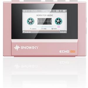 FiiO SnowSky/FiiO Echo - Mini lettore MP3 HiFi Bluetooth, 15 ore di riproduzione, controllo del volume indipendente con uscite cuffie da 3,5 mm/4,4 mm (Rosa)
