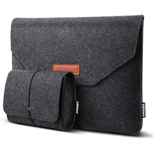 Lykoko Borsa protettiva in feltro per computer portatile, leggera, da lavoro, compatibile con Apple MacBook Air Pro, Acer Asus, Amazon, HP, Lenovo, Microsoft, notebook, Chromebook Ultrabook, colore grigio