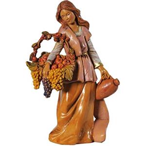 Fontanini PASTORELLA con Cesto di Frutta 12CM STATUINA in Resina PRESEPE (F-15)