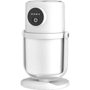 Filteilect Umidificatore compatto a doppia nebbia, 280 ml, diffusore di oli essenziali, con luce notturna, ricaricabile tramite USB, deodorante per auto, camera da letto, ufficio (bianco)