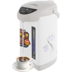 Lightakai Bollitore elettrico da 4 l, thermos elettrico con termostato, dispenser di acqua calda in acciaio inox, funzione di mantenimento del calore a doppia parete, per casa, scuola, ufficio, hotel (bianco)