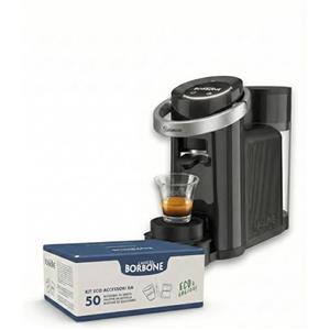 CAFFÈ BORBONE Bluemoon Macchina da Caffè a Cialde (Nero, Macchina + Kit Ecologico)