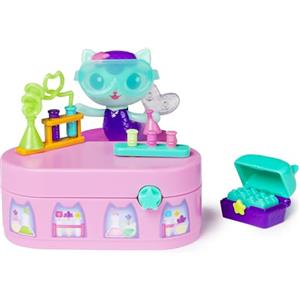 DREAMWORKS GABBY'S DOLLHOUSE Gabby's Dollhouse, Personaggio Mercat Che Si muove Serie Festa con Mobile e Accessori per la casa delle Bambole, Giocattoli per Bambine e Bambini dai 3 Anni in su
