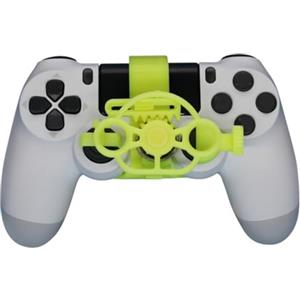 Generico Volante di ricambio per PS4 Controller Giochi di corse Mini Sterzo 3D Stampa ruota ausiliario Controller di gioco Joystick Simulatore Gamepad (Yellow)