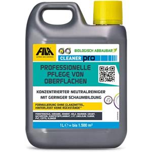 FILA Surface Care Solutions, Cleaner Pro, detergente professionale per piastrelle neutro, intensivo, detergente per pavimenti in PVC, parquet, pavimenti in vinile, ecc. Fino a 40 lavaggi, 1 l