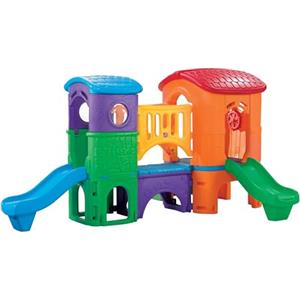 Step2 Clubhouse Climber Parco giochi con 2 scivoli | Torre di gioco per bambini XXL/casa di gioco per bambini in plastica