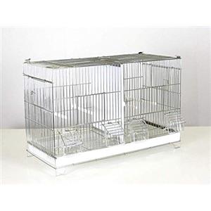 Pet's Solution - Gabbia Cova per Uccelli, Ideale per Allevamento e Predisposizione Modulare Verticale, con Divisori, Griglia e Vassoio Estraibili, Posatoi e Mangiatoie - Zincata