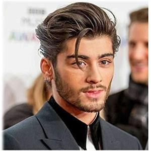 Leying Parrucca Capelli Corti Lisci Uomo Capelli Ricci Castano Scuro Bella Parrucca Sintetica Naturale Resistente Al Calore Naturale E Realistica 9 Pollici