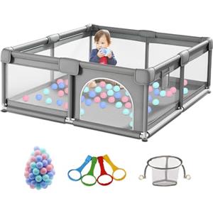 Nine point nine Box Bambini, Recinto per Bambini, Box Neonato Grande Interni ed Esterni, Infantile Centro Attività Parco Giochi con Schiuma Anticollisione (1.2 * 1.8M)