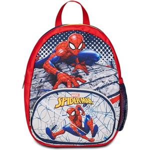 Seven Zaino Asilo Small, DISNEY - SPIDER-MAN, Rosso Blu - Marvel Merchandising - Tasche Laterali Porta Borraccia, Tasca Frontale, Zainetto Asilo Bambino - Zaino Scuola Kid