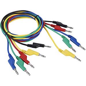 Walfront 5pcs Clip di Prova a Coccodrillo, P1036 Spina A Banana 4mm con Cavi di Prova Per Multimetro a Doppia Testa ad Alta Tensione