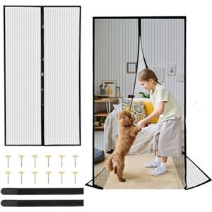 PRZRAO Zanzariera magnetica per porta, 90 x 210 cm, zanzariere per porte, tende anti-zanzare, zanzariere porte, tenda zanzariera magnetica, per porte esterne di balcone/patio, Fly Curtains for Door