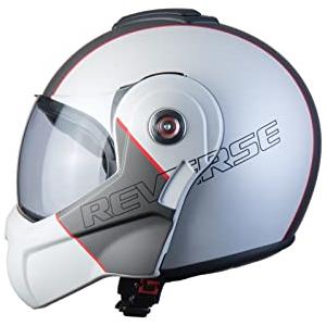 BHR Casco Modulare Moto 807 REVERSE, Flip-Up, Cool White, XS
