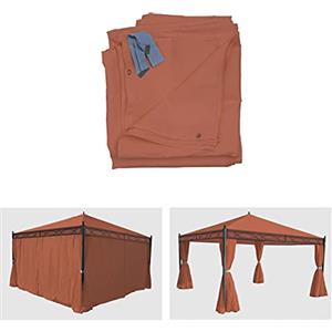 Mendler Set 4x tende per gazebo pergola baldacchino Cadice 4x4m poliestere arancione