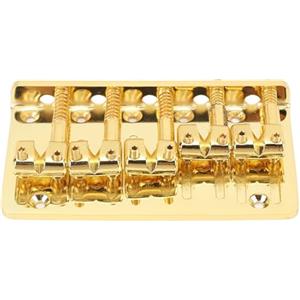 Drfeify Ponte per Basso a 5 Corde, Selle Regolabili, Elevata stabilità per Basso Elettrico, Lega di Zinco, Placcatura Cromata, Parte per Jazz o Strumenti di Precisione (GOLD