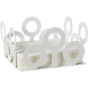 Arti & Mestieri Portatovaglioli Bollicine in Ferro Bianco Marmo - Design Elegante 10x17,5 cm