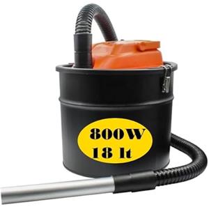 GrecoShop Aspiracenere 800W 18 LT con Filtro HEPA per Cenere di Camini, Stufe a Legna o Pellet (Cod. 5994)