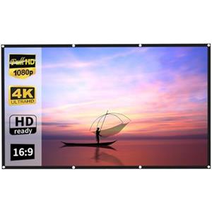 Cuifati Schermi di Proiezione da 40 Pollici a 100 Pollici, Schermo per Proiettore Cinematografico 16: 9 4K HD Schermo Cinematografico Anteriore Posteriore, Design Senza Rughe (40 pollici)