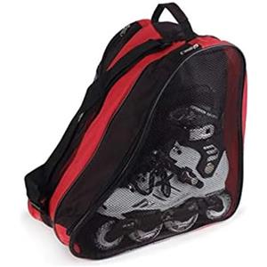 VALINK Borsa per pattini a rotelle, borsa per pattini da ghiaccio, borsa impermeabile in tessuto Oxford per scarpe da pattinaggio, borsa traspirante per donne, uomini, adulti e bambini, rosso