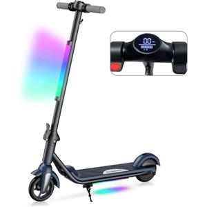 E-RIDES Monopattino Elettrico Bambini, Pieghevole Monopattino Bambino, 6-12 Anni, Velocità Massima 12 km/h, Autonomia 8 km, Display LED, Luci a LED Colorate, Regalo per Bambini e Adolescenti