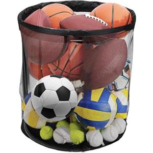 Generico Archivio Palloni Da Garage,Portapalloni Sportivi - Contenitore Portatile Organizzato Cesto Rete Per Esterno Giardino Garage Sport Piscina