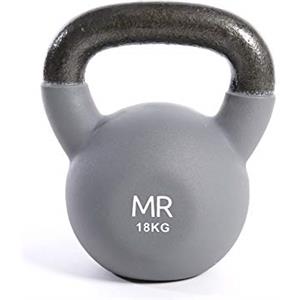 Rebecca Mobili Kettlebel Peso Palestra, Ghisa Rivestimento Neoprene, per Allenamento Braccia Gambe Home Fitness (Grigio - 18 kg)