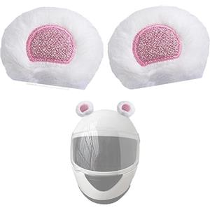 KORKUS 2 mini orecchie da orso decorazione casco carino orecchie casco corna casco accessori per casco da moto casco da sci bianco