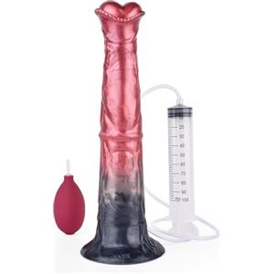 HVIKYYA Nuovo Silicone Squirt Dildo Gigante Animale Cavallo Pene Realistico Animale Cavallo Cavallo Sperma Funzione Schizzo Anal Plug Anal Plug G-Spot Vaginale Giocattolo del Sesso Anale per Donne Uomini