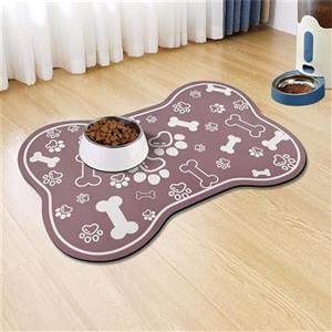 Hearda Tappetino Ciotola Cane Assorbente,Forma Osso Tappetino per Cane Cibo Tappetini Sottociotola per Cani Tappetino Antiscivolo Ciotole Gatto Tappetino sotto Ciotola Cani (20x30cm,Fucsia)