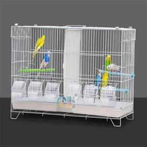 HUOLE Voliera interna gabbia per uccelli esterni in metallo per pappagalli pappagalli fringuelli inseparabili canarini con rete divisoria, vassoio cassetto, gabbia per pappagallo, 60 x 26 x 39,5 cm
