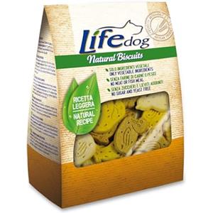 Life Natural Dog Biscuits per Cani - Biscotti Vegetali Cotti al Forno Senza Zuccheri Aggiunti - Snack Leggeri con -25% di Grassi - 4 confezioni da 500 grammi (Animaletti alla vaniglia)