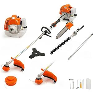 Maryse Decespugliatore a Scoppio 52cc Professionale, Multifunzione 4 in 1: Tagliabordi, Motosega Potatura, Tagliasiepi - Motore 2 Tempi, Asta Prolunga, Kit Accessori e Manutenzione Incluso