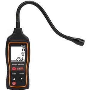 Gedourain Rilevatore di Gas Refrigerante, Cercafughe Alogeno Automatico Retroilluminato con Risposta Rapida, modalità di Allarme Multiple, Sonda Flessibile 0 a 1000 Ppm per Sistemi
