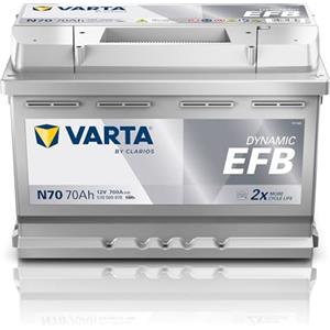 VARTA Automotive DYNAMIC EFB (N70) 12V 70Ah 760A - Batteria auto al piombo-acido per sistemi start-stop - Batteria di avviamento per macchine con elevato fabbisogno energetico - senza manutenzione