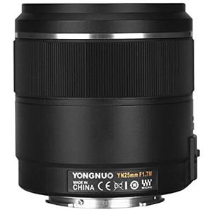 Yongnuo YN25mm F1.7M Auto Focus Standard Prime Lens, Mirrorless Micro Quattro Terzi, Compatibile con Olympus e Panasonic Fotocamere Nero