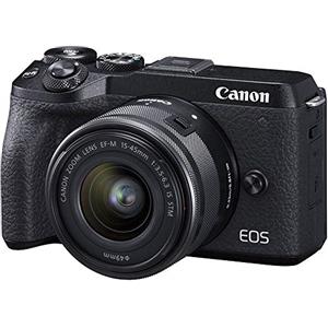 Canon EOS M6 Mark II Mirrorless Camera for Vlogging + 15-45mm Lens, CMOS, APS-C Sensor, Dual Pixel CMOS Auto Focus, Wi-Fi,Bluetooth And 4K Video