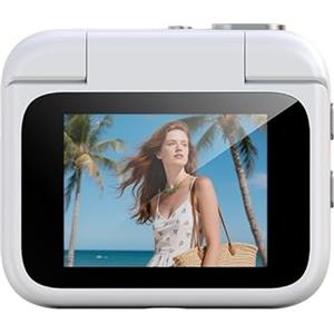Mixabloem Action Camera 4K HD Y360 con schermo flip-out, montaggio sul petto incluso, impermeabile sport cam per ciclismo, paracadutismo vlogging, batteria 800 mAh, tipo C (bianco)