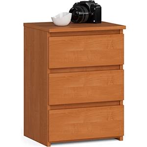 AKORD | Comodino CL-3 con 3 Cassetti | per il soggiorno, la camera da letto, il guardaroba, l'ufficio e lo studio | Design moderno e funzionale | 35 x 40 x 57 cm, 26 kg | (Ontano | Ontano)