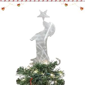 Generico Puntale per albero di Natale - Decorazione in metallo per cani , accento natalizio con bassotto, ornamento festivo per cuccioli, esposizione rustica invernale | Ufficio premium per interni ed es